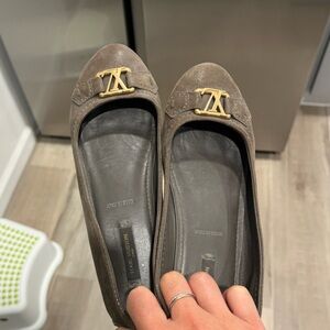 Louis Vuitton suede flats brown